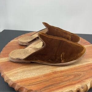 Sabah Mules Velvet brown Sz 36 5-5.5